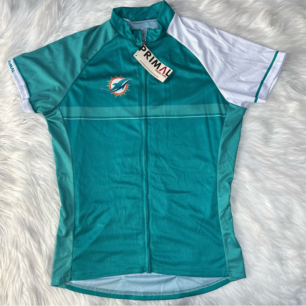 NWT Primal Miami Dolphins Challenge‎ Cancer Cycling Jersey